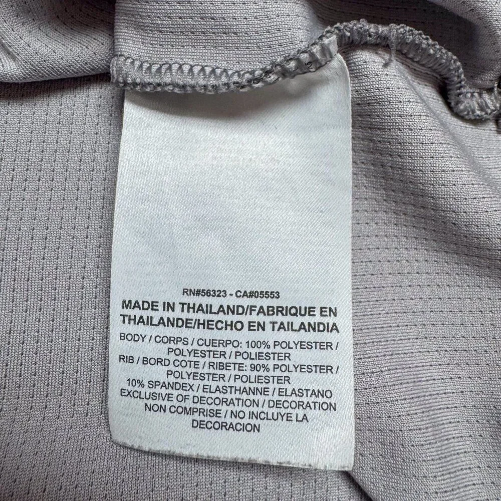 Nike Running Jacket Womens Large Gray 1/4 Zipper Thumb Holes Athletic Gym 928613